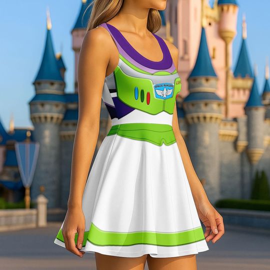 Buzz Lightyear Costume Skater Dress, Disneybound Space Ranger Cosplay