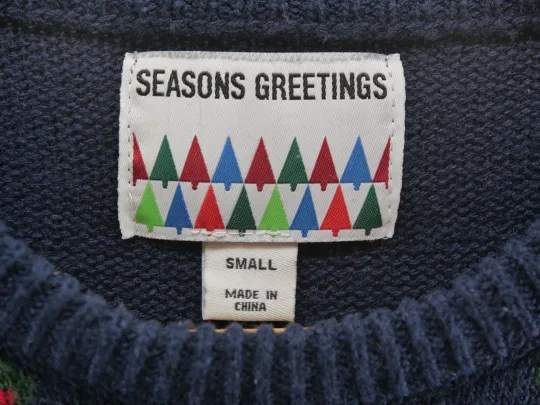 SEASONS GREETING CHRISTMAS SANTA SWEATER UGLY SWEATER SMALL