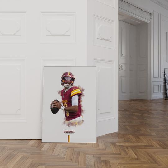 Jayden Daniels Washington Commanders Poster Football Wall Art Digital Download