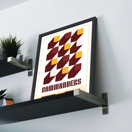 Washington Commanders Abstract Bauhaus-Inspired Squares Poster