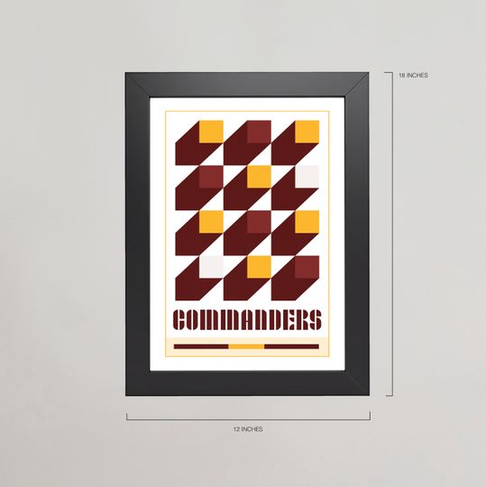Washington Commanders Abstract Bauhaus-Inspired Squares Poster