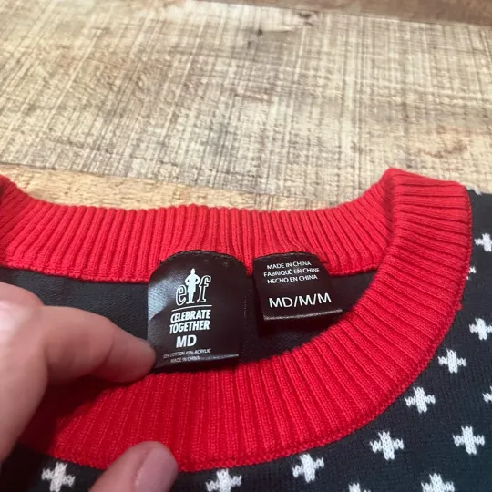 Buddy the Elf Santa I know Him Unisex Holiday Ugly Christmas Sweater Sz M