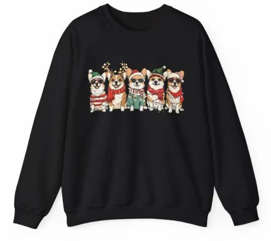 Christmas Corgi Dog Sweatshirt, Funny Xmas Corgi Mom Tee