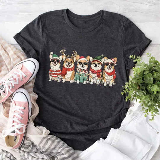 Christmas Corgi Dog Sweatshirt, Funny Xmas Corgi Mom Tee