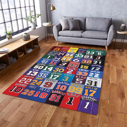 Colorful Basketball Rug: Custom Sport Area Rug