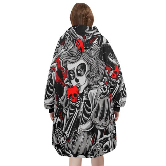 Blanket Hoodie personalized blankets hoodie that is a blanket Comics La Catrina Da De Los Muertos