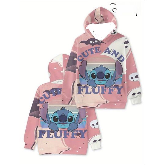 2025 Spring Autumn 3D Disney Stitch Printing Hoodie Unisex Casual Pullover with Pockets