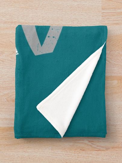 Buffalo Retro Helmet - Blue   Throw Blanket