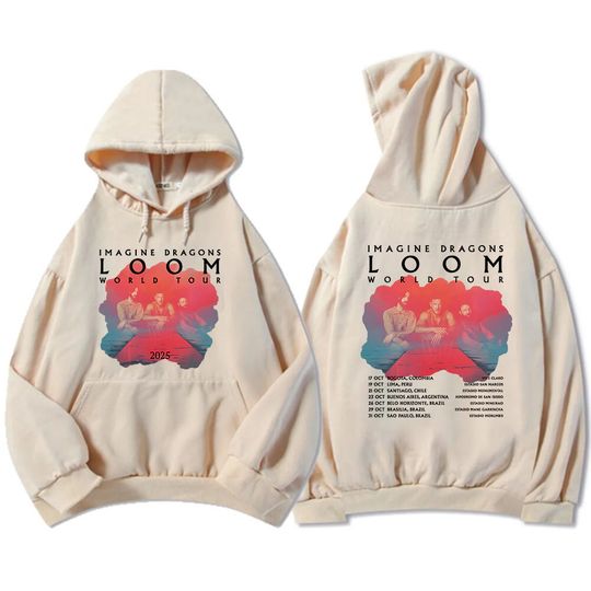 Loom Tour 2025 Hoodies Imagine Dragons Band Graphic Sweatshirt Long Sleeve Fashion Hooded Pullovers Women Men Clothing Autumn