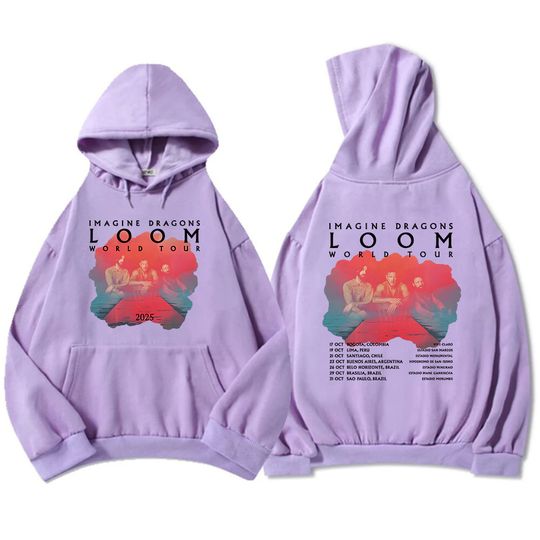 Loom Tour 2025 Hoodies Imagine Dragons Band Graphic Sweatshirt Long Sleeve Fashion Hooded Pullovers Women Men Clothing Autumn
