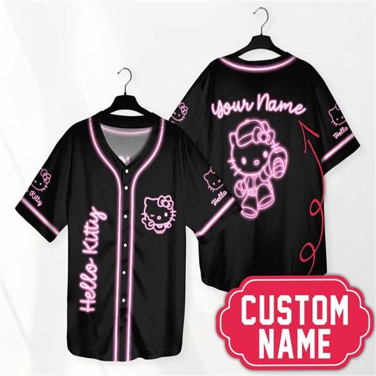 Customized Hello Kitty baseball jerseys, Kitty Cat baseball jerseys, Disneyland shirts