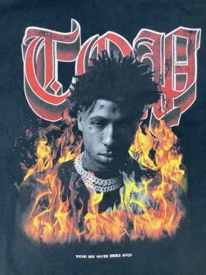 YoungBoy Never Broke Again Graphic T-Shirt Men Large Black