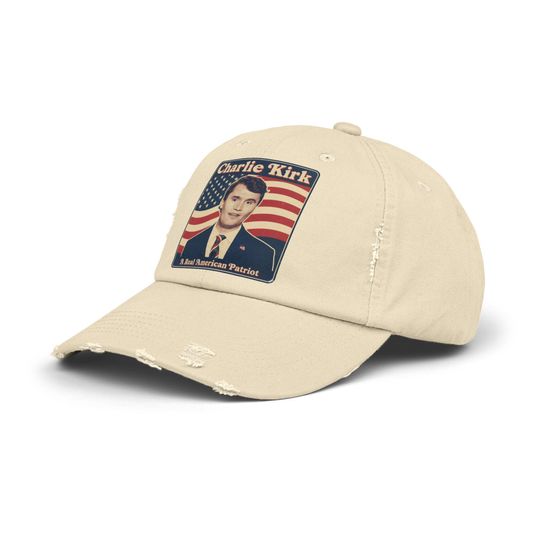 Charlie Kirk Patriotic Distressed Hat - A Real American Patriot Cap, Pray for Charlie