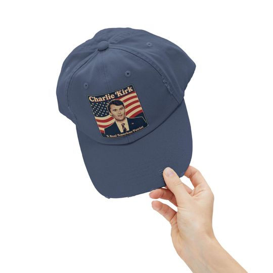 Charlie Kirk Patriotic Distressed Hat - A Real American Patriot Cap, Pray for Charlie