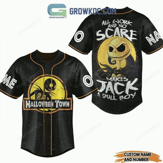 Halloween Town Jack Scare Baseball Jersey Personalized Horror Shirt