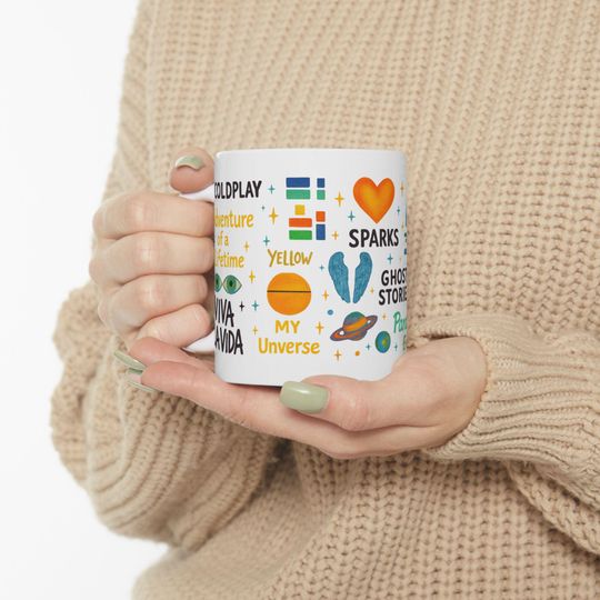 Coldplay-Inspired Ceramic Mug, Retro Music Mug,Coffee Mug for Coldplay Fans