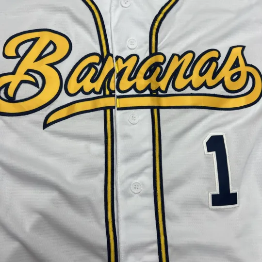 Savannah Bananas Baseball Jersey White #1 Adults