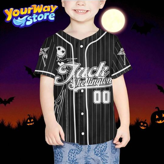 Halloween Jack Skellington Baseball Jersey  Nightmare Before Christmas Oogie Boogie Sally Shirt