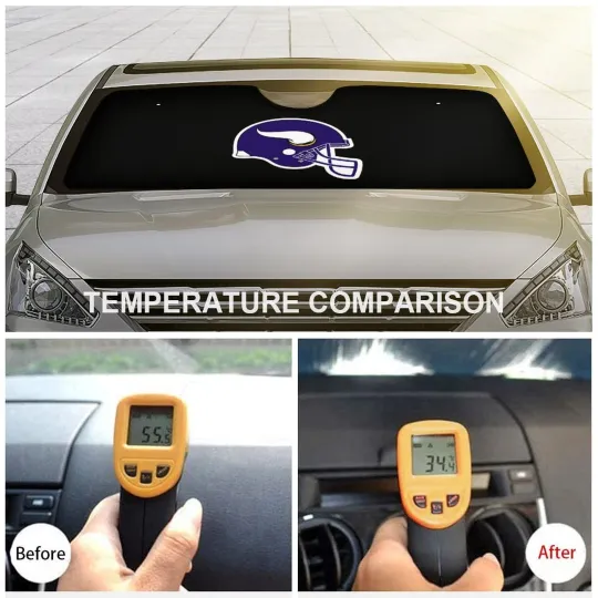Minnesota Vikings Car Windshield Sunshade Car Accessories Car Sunshade Heatproof