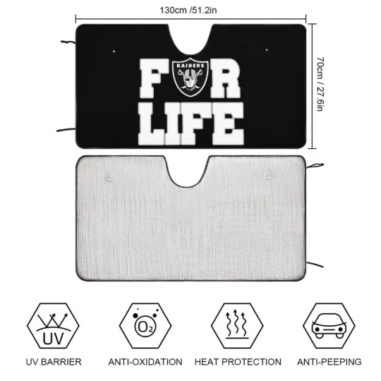 Las Vegas Raiders Car Windshield Sunshade Car Front Window Black Sunshade