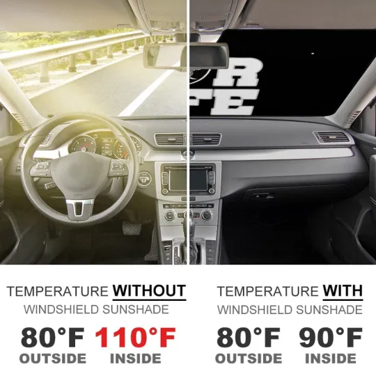 Las Vegas Raiders Car Windshield Sunshade Car Front Window Black Sunshade