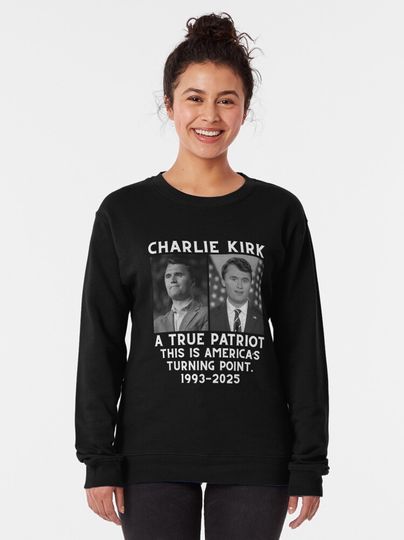 Charlie Kirk A True Patriot American Flag Pullover Sweatshirt