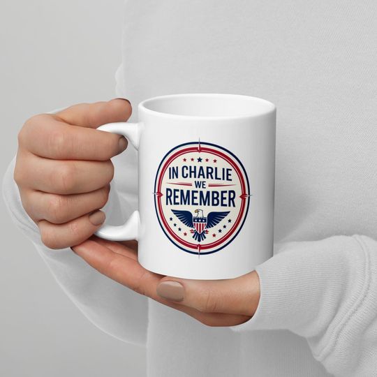 Charlie Kirk White glossy mug