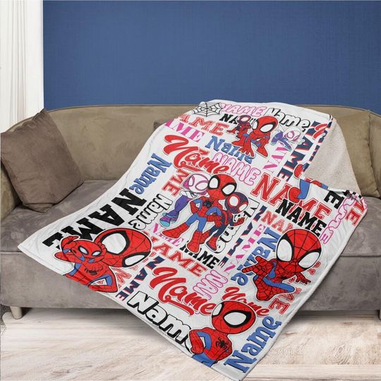 Personalized Spidey and his Amazing Friends Fleece Blanket, Birthday Gift, Baby Shower, Gift for Boy and Girl
