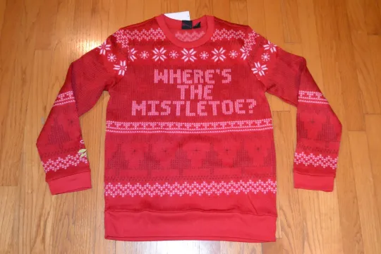 "Where's The Mistletoe?" Ugly Christmas Sweater Mad Engine Women's