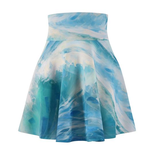Crashing Ocean Waves Skater Skirt