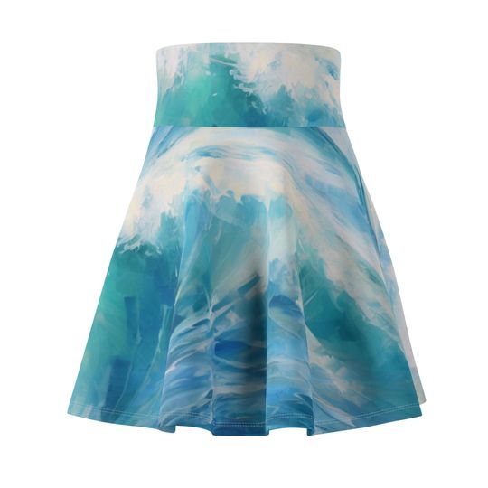 Crashing Ocean Waves Skater Skirt