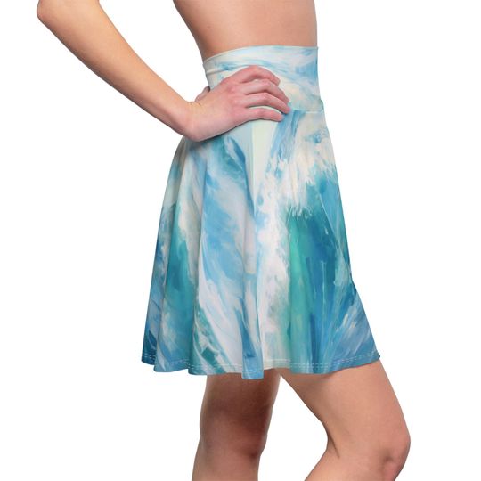 Crashing Ocean Waves Skater Skirt