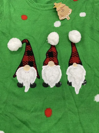 Ugly Christmas Sweater Gnomes - Med - Merry Christmas by Poof