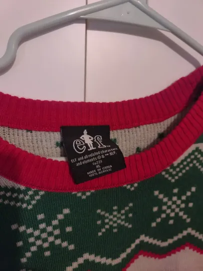 Elf Ugly Christmas Sweater Size XL