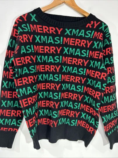 Ugly Christmas Sweater Size: LARGE Merry X MAS New