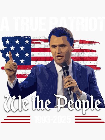 A true patriot Charlie Kirk American Flag Sticker