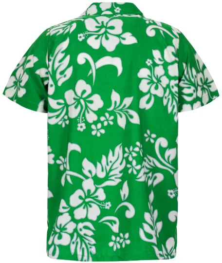 Funky Hawaiian Shirt Hibiscus Green for Men and Women