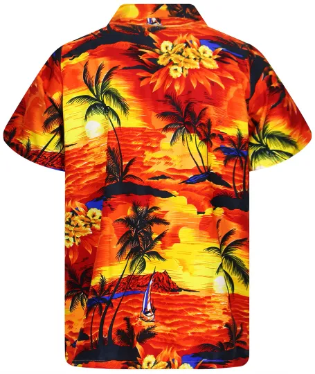 Funky Hawaiian Shirt Surf Orange
