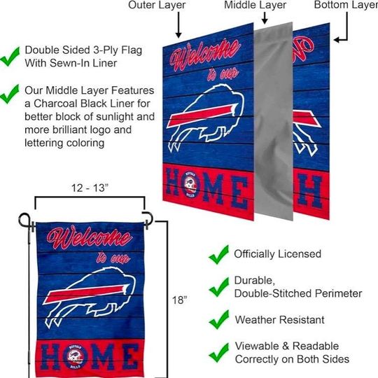 Buffalo Bills Garden Flag for Home & Garden Decor