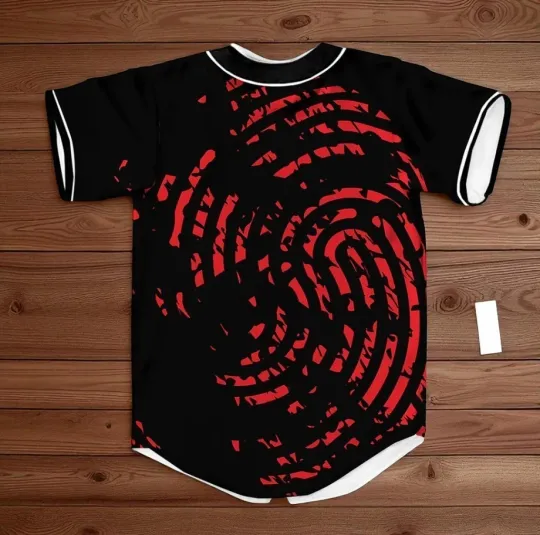 Bloody Finger Red Print Baseball Jersey