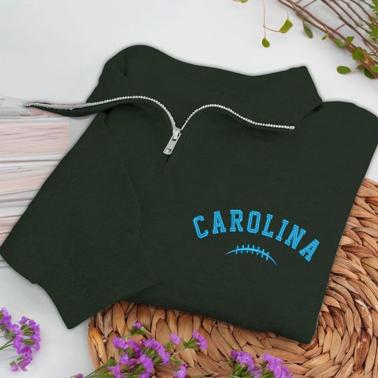 Embroidered Carolina Football Quarter-Zip Sweatshirt: Cozy Game Day Pullover