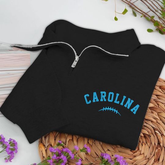 Embroidered Carolina Football Quarter-Zip Sweatshirt: Cozy Game Day Pullover
