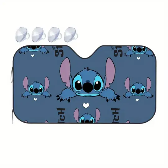 Disney Stitch Car Sun Visor - Foldable UV Protection Sunshade