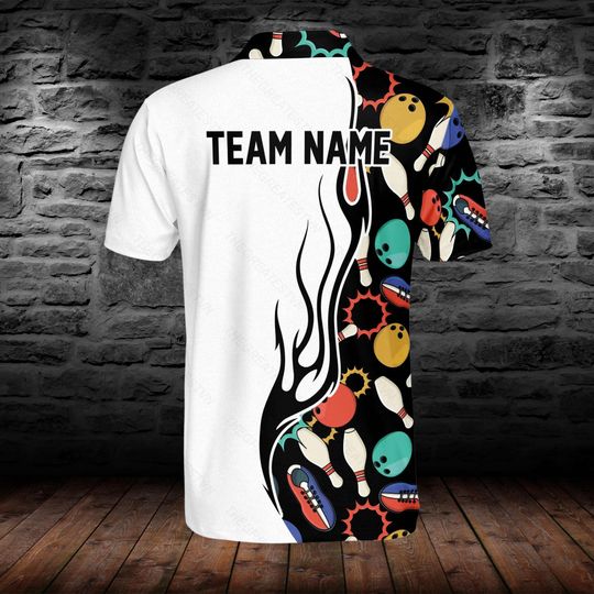 Personalized Bowling Polo Shirt: Custom Team Name, DTG Print