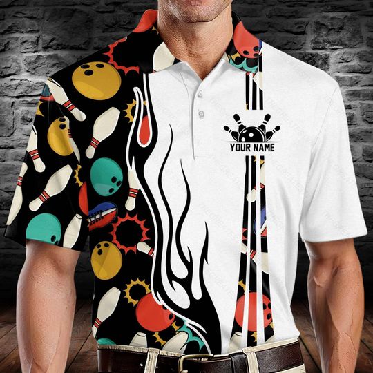 Personalized Bowling Polo Shirt: Custom Team Name, DTG Print