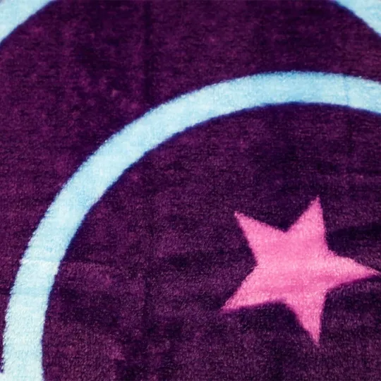 Moon & Stars Purple Plush Throw Blanket