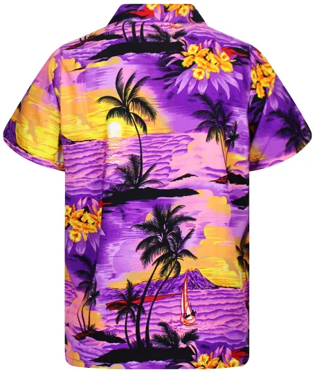 Funky Hawaiian Shirt Surf Violet