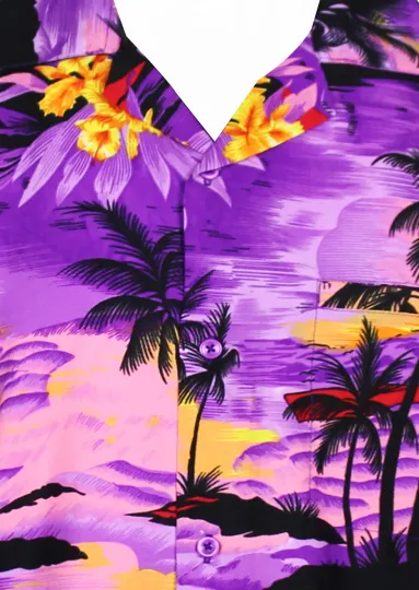 Funky Hawaiian Shirt Surf Violet