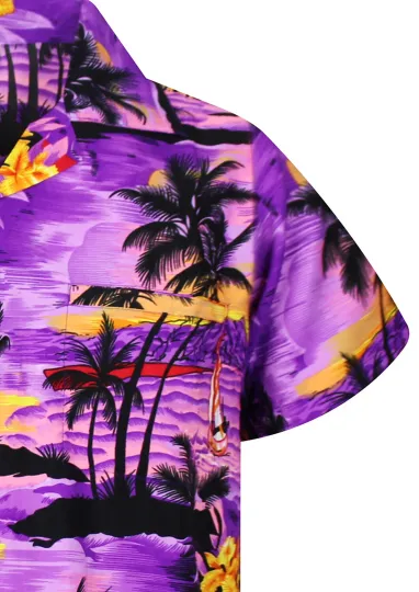Funky Hawaiian Shirt Surf Violet