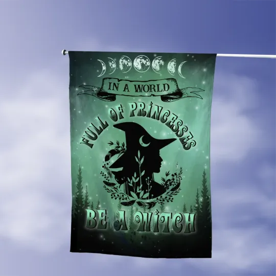 Witchcraft Halloween Garden Flag, Happy Halloween Witch Flag